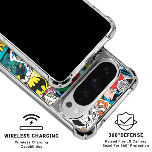 DC Comics Batman Vintage Pose Collage Art Google Pixel 10 Pro XL Clear Case